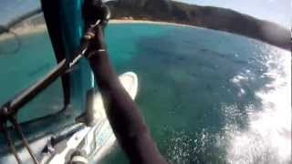 Windsurfing amp Riding   Milos Beach Lefkada Greece [upl. by Iznik]