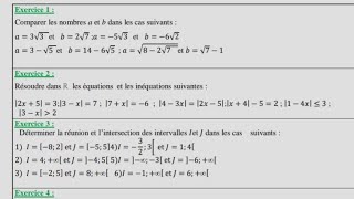 série d exercices  lordre dans R tronc commun science [upl. by Edric738]