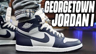 Air Jordan 1 High 85 Georgetown Review And On Foot in 4k [upl. by Lorelle]