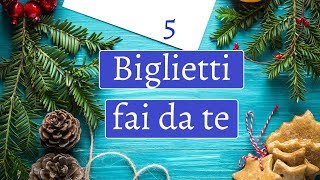 8  BIGLIETTI Auguri fai da te 5 idee semplici  card making tutorial italiano [upl. by Daeriam]