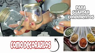 RECICLANDO FRASQUITOS PEQUEÑOSdiy con frascos para ordenar tu cocina 👨🏼‍🍳 [upl. by Kelam]