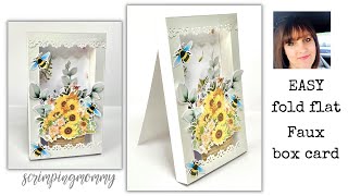 EASY fold flat faux box card tutorial [upl. by Igig]