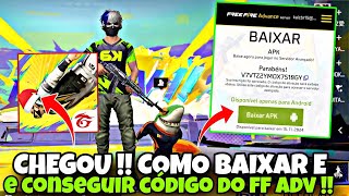 COMO BAIXAR E ENTRAR NO SERVIDOR AVANÇADO DO FREE FIRE  COMO CONSEGUIR CODIGO DE ATIVAÇÃO DO FF ADV [upl. by Yirinec]