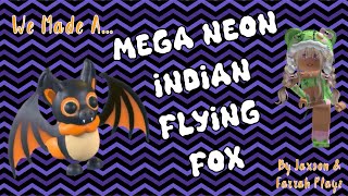 JampF Playz  We made a MEGA NEON INDIAN FLYING FOX PlayAdoptMe adoptme halloween2024 roblox [upl. by Paget]