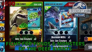 Fight For Funds amp Monsters Of The Deep Events  Jurassic World The Game  EP 690 [upl. by Aryad]