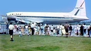 United Douglas DC6  quotBoarding amp Takeoffquot  1961 [upl. by Olaznog]