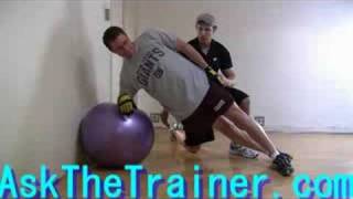 Stability Ball Side Plank Core Exercise Reduce Love Handles [upl. by Nillek]