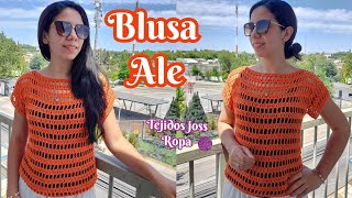 Blusa ale tejida a crochet  tejidos joss ropa [upl. by Dirraj183]