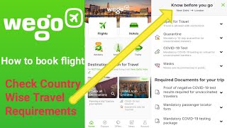 How to book flight from Wego and Check country wise travel restrictions [upl. by Darci]