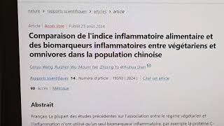 Capacité antiinflammatoire du régime végétarien dissonance entre la théorie et la réalité [upl. by Eceinert]