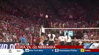 Nebraska Volleyball sweeps Iowa Highlights amp Reaction [upl. by Moule]