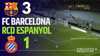 BARCELONA 31 ESPANYOL • Highlights • La Liga 2425  SimulationRecreation [upl. by Dotson133]