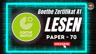 Start Deutsch 1 Goethe Zertifikat A1 Exam Test  Paper  70  Lesen mit den Lösungen Lesena1 [upl. by Zavala163]