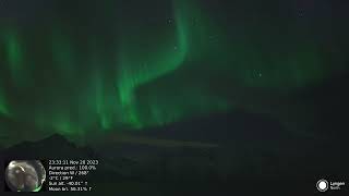 Green snake above the Lyngen Alps November 20th 2023  Lyngen North [upl. by Aihtennek]