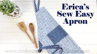 Ericas Sew Easy Adjustable Apron  TUTORIAL [upl. by Agatha]