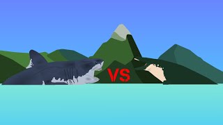 Juvenile Megalodon Vs Biggest Mosasaur Specimen Stick Nodes Pro [upl. by Analat]