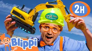 Blippi Visits a Construction Site and Explores an Excavator  2 HOURS OF BLIPPI TOYS [upl. by Bobseine430]