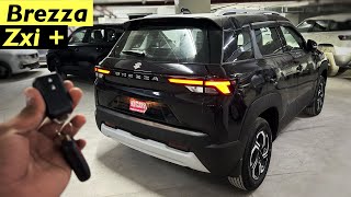 Maruti Suzuki Brezza Zxi Top Model 2024 Black colour Detailed Review  On Road Price amp Features [upl. by Charyl]