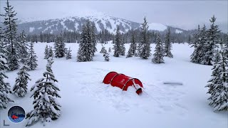 The Perfect Snowstorm To Camp With My Hilleberg Tent Near Mt Bachelor [upl. by Ofloda]