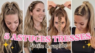 ❤️ ASTUCE COIFFURE FACILE amp RAPIDE  Fausse tresse collée facile à faire  Belle tresse simple [upl. by Kinelski]