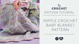 Crochet Baby Ripple Blanket Crochet Tutorial by The Crochet Crowd [upl. by Atsirhcal205]