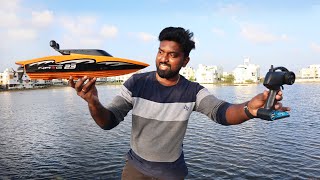 Testing RC Boat in 3 Acre Water Land [upl. by Navad]