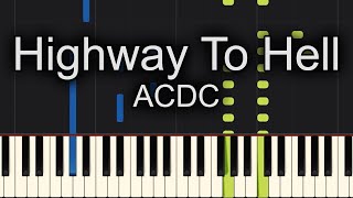 Highway To Hell ACDC Piano Tutorial Synthesia [upl. by Margaretta]