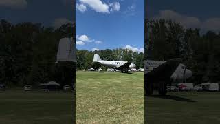 DC3 landing on a Grass Strip at the Triple Tree Flyin SC00 [upl. by Assylla]