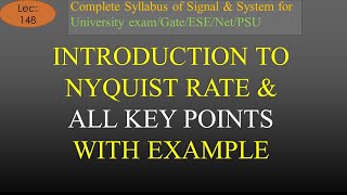 Introduction to Nyquist Rate with example  S amp S  R K Classes  Hindi  Lec148 [upl. by Oribella548]