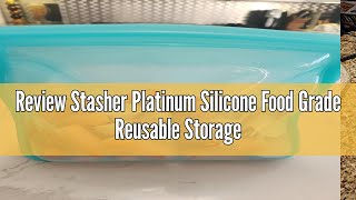 Review Stasher Platinum Silicone Food Grade Reusable Storage Bag Clear StandUp Mega  Reduce Sin [upl. by Rhetta684]