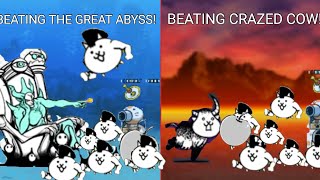 Beating The Great Abyss And Beating Crazed CowBattle cats part 41 [upl. by Anstice]