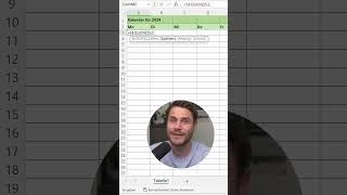 Excel Kalender mit 1 Formeln erstellen 📅 excel karriere büroalltag [upl. by Medeah]