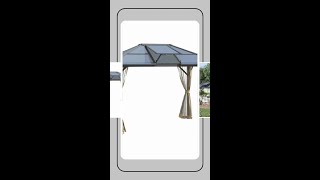 10 x 12 Hardtop Gazebo Canopy with Polycarbonate Roof Top Vent and Aluminum Frame Permanent P [upl. by Flo914]