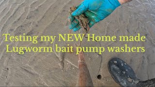 Testing my new home made Lugworm pump washersBait pumping for lugworm [upl. by Brunk]