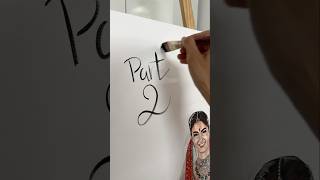 Watch me almost ruin a wedding painting 🥲❤️🎨 art wedding portrait canvaspainting artist [upl. by Lucie659]