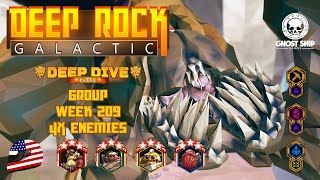 Deep Rock Galactic  Group Elite Deep Dive 4x Enemies Mod Week 209 Duplicitous Point Crystalline [upl. by Ettenot379]