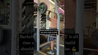 Shoulder Exercise Barbell Press fatlossjourney day12 learneveryday consistencyiskey [upl. by Htebyram]