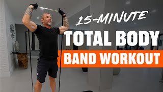 Get in Shape Anywhere 15Minute Total Body Resistance Band Workout [upl. by Yelbmik]