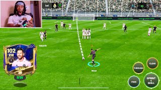 TOTY Messi FreeKick is BROKEN45M  FC MOBILE [upl. by Aeht973]