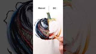 Draw Marvel vs DC art drawing shorts pumpkin halloween venom joker howtodraw [upl. by Nolyd]