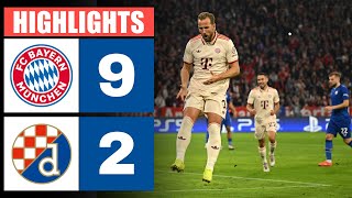 Harry Kane Hattrick 🔥 Bayern München gegen Dinamo Zagreb 9  2  HIGHLIGHTS  Champions League 2425 [upl. by Eel]