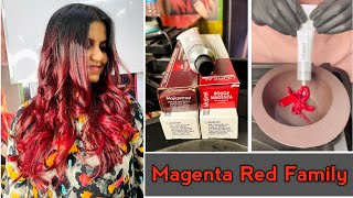 Magenta Red Hair Color Loreal कैसे करे  full colour tutorial in Hindi  step by step full practical [upl. by Ainatnas293]