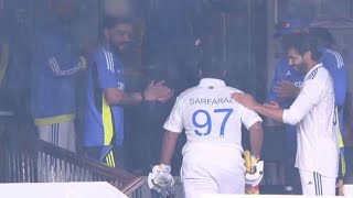 Virat Kohli and Indian team standing ovation to Sarfaraz Khan after his 1st century  IND vs NZ [upl. by Mairim]