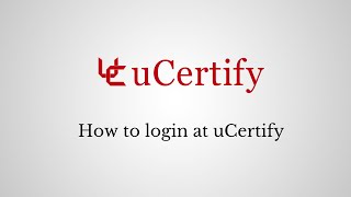 How to login at uCertify [upl. by Aicerg]