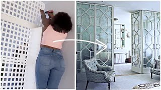 NEW IKEA HACK  Lowe’s MIRROR ROOM DIVIDER DIY Partition [upl. by Nail]