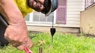 Installing Vigoro Rockdale no digging fence [upl. by Voltz]