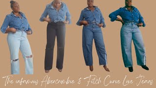 Abercrombie amp Fitch Curve Love Jeans Tryon Haul  Is it worth the hype [upl. by Towney]