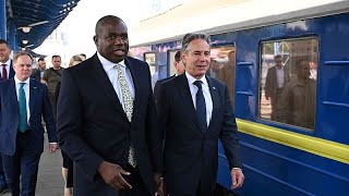 Blinken and Lammy arrive in Kyiv for talks with Ukrainian leaders [upl. by Bullion]