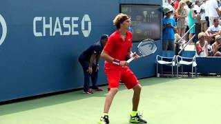 Alexander Zverev  US Open 2015  slow motion video [upl. by Lynne]