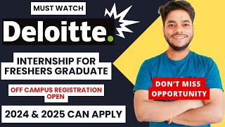 Deloitte Talent Acquisition Internship  Apply Now for Immediate Joining  Off Campus 2024 2025 [upl. by Alexi]